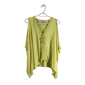 Lilly Pulitzer Julietta Top Caftan Sweet Tarty Yellow Cold Shoulder